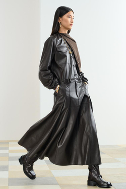 ZARA КУРТКА ИЗ 100% КОЖИ, ШОКОЛАДНЫЙ