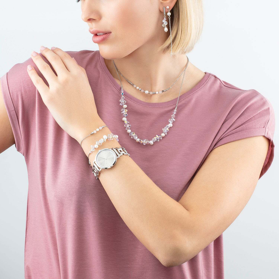 Серьги Coeur de Lion White-Silver 1124/21-1417