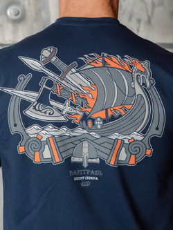 Футболка Варгградъ мужская синяя «Песнь суровых морей»