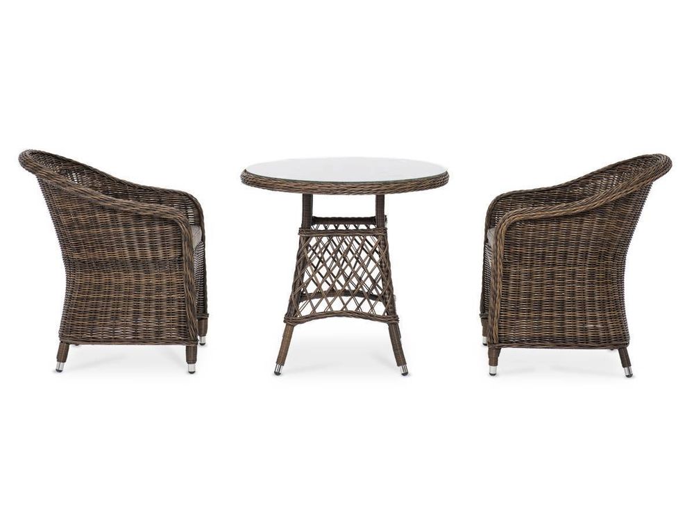 "Эспрессо-80 R" обеденная группа плетеная, цвет коричневый