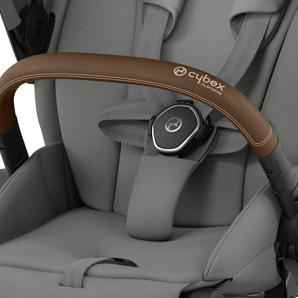 Коляска 3 в 1 Cybex Priam IV Chrome Brown complete и автокресло Cloud T i-Size Platinum White Plus Mirage Grey