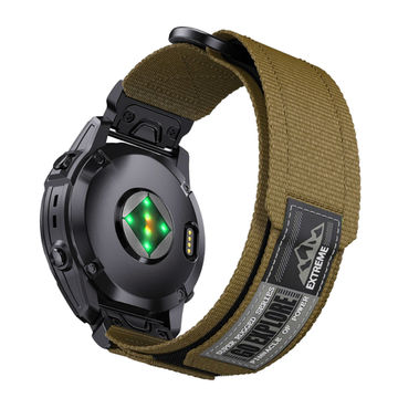 Нейлоновый ремешок 26 мм для Garmin (циферблат 51мм) QuickFit на липучке (Бронзовый)