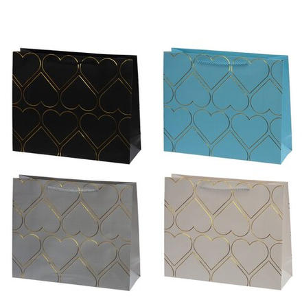 GAEM Пакет подарочный M (бумага 210г/м2, блок 12шт), L32 W10 H26 см, 4в.