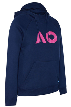 Женская теннисная куртка Australian Open Hoodie Boucle Logo - Blue