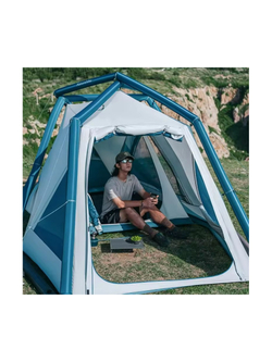 Палатка Naturehike Lingfeng Air 7.3 2-местная, быстросборная, надувной каркас, бело-голубая