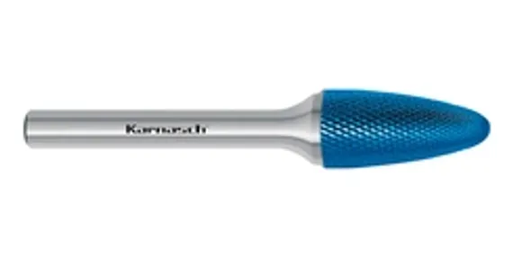 Борфреза твердосплавная Karnasch форма F, 6х18х6х50 мм, насечка HP-3 PRO, покрытие Green-Tec, арт. 11.6095-010