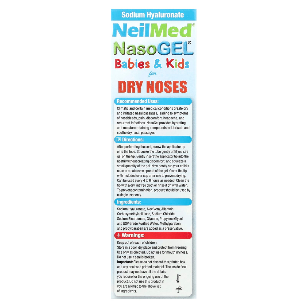 NeilMed, NasoGel® для младенцев и детей, от сухости в носу, 28,4 г (1 унция)