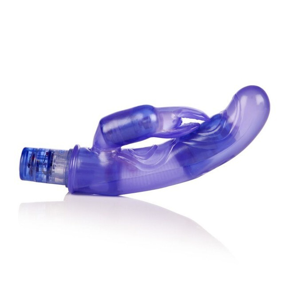 Гибкий фиолетовый вибратор с клиторальным стимулятором Bendies (10 функций) (Цвет: фиолетовый)