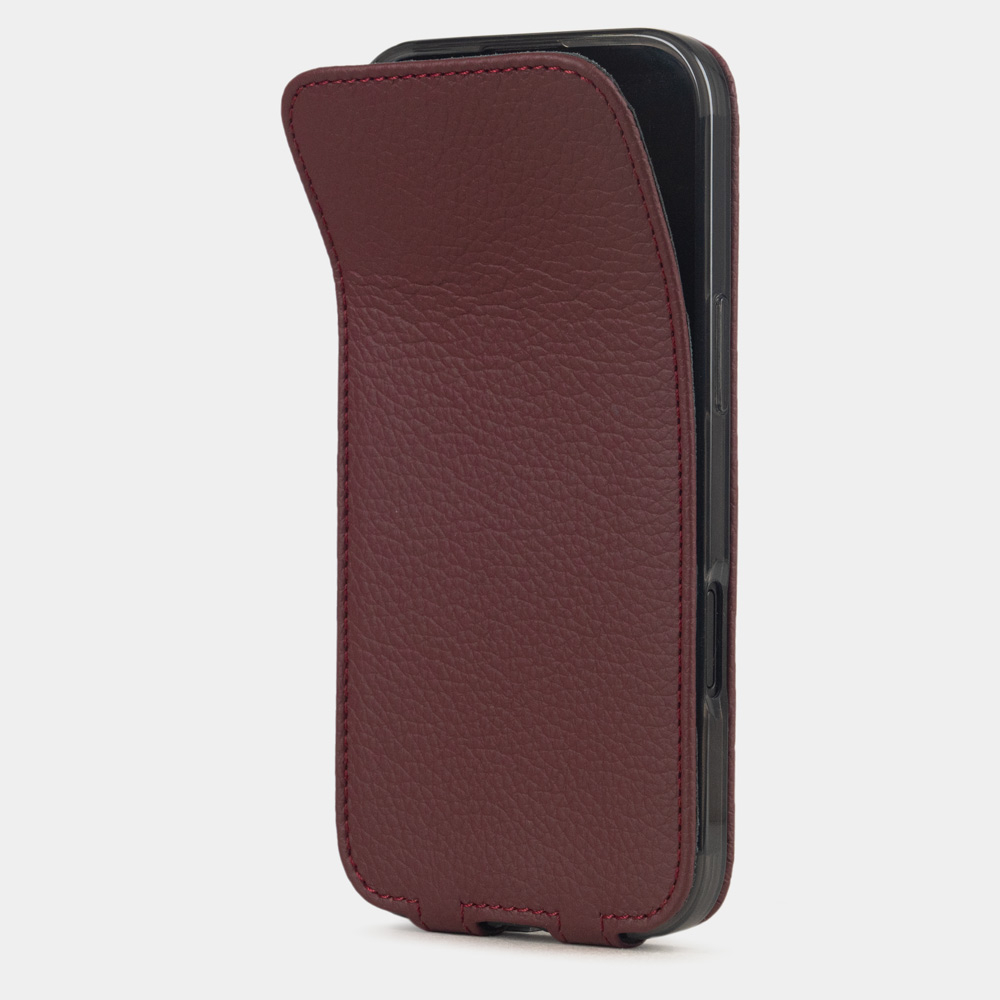 Чехол для iPhone 17 Air из кожи теленка, бордового цвета