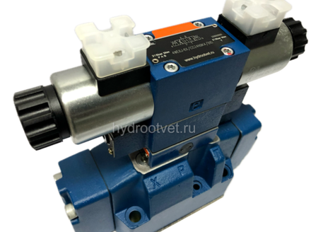 4WEH16E7X/6EG24N9ETSK4/B10 - Гидрораспределитель с электроуправлением Ду16 схема E (44), напряжение G24, каналы управления ET - X и Y - внутренние
