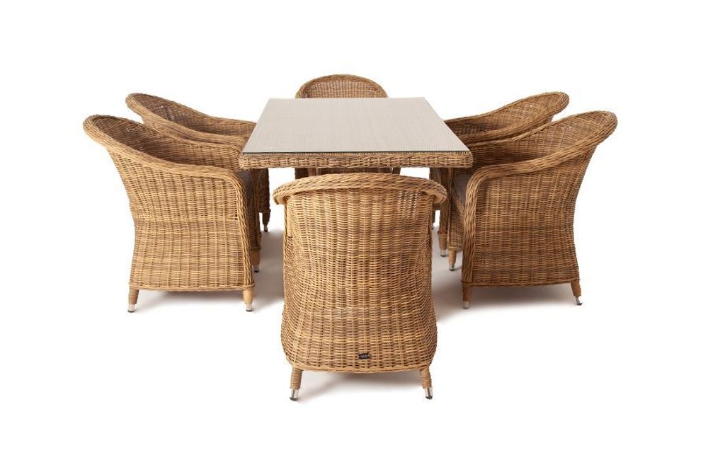 "Эспрессо" обеденная группа плетеная, цвет соломенный