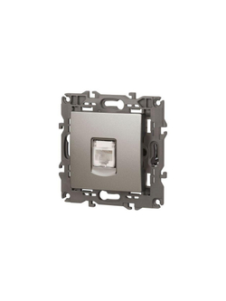 Розетка компьютерная Elegance 14-3107-16 RJ45 титан Эра Б0065764