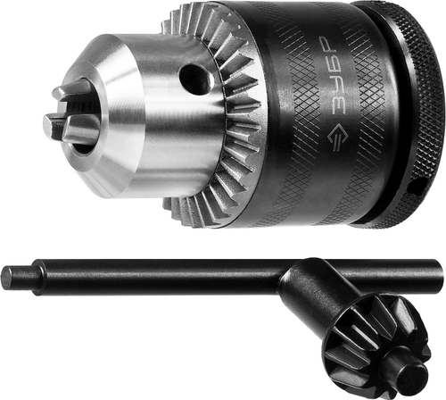 Патрон ударный ключевой, ЗУБР Профессионал 29082-13-1/2, 13мм, посадочная резьба 1/2″, с фиксатором на шпинделе, D=1,5-13мм