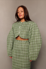 Жакет из твида О-силуэта