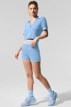 Alo yoga Футболка с V-образным вырезом, светло-голубой