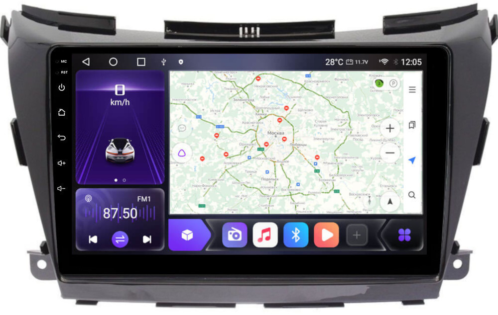 Магнитола для Nissan Murano 2016-2022 (поддержка Bose и 360) - Carmedia EW-1663 QLed, Android 12, TS10, CarPlay, 4G SIM-слот