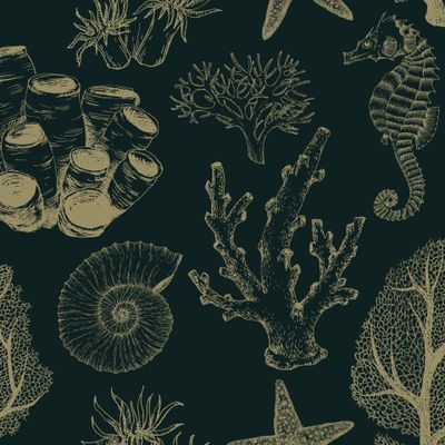 Морской паттерн (темный фон)