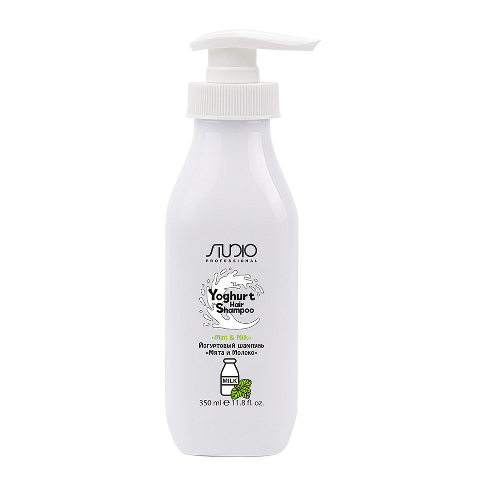 Kapous Studio Professional Yoghurt Шампунь йогуртовый, Мята и Молоко, 350 мл