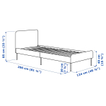 Каркас кровати - SLATTUM IKEA/  СЛАТТУМ  ИКЕА,  206х124 см, черный