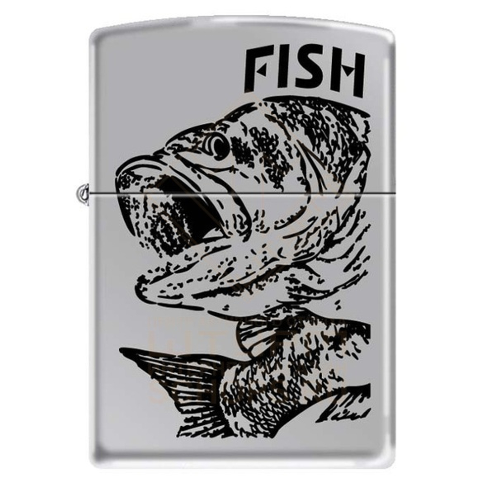 Зажигалка Zippo 250 Черный окунь, High Polish Chrome
