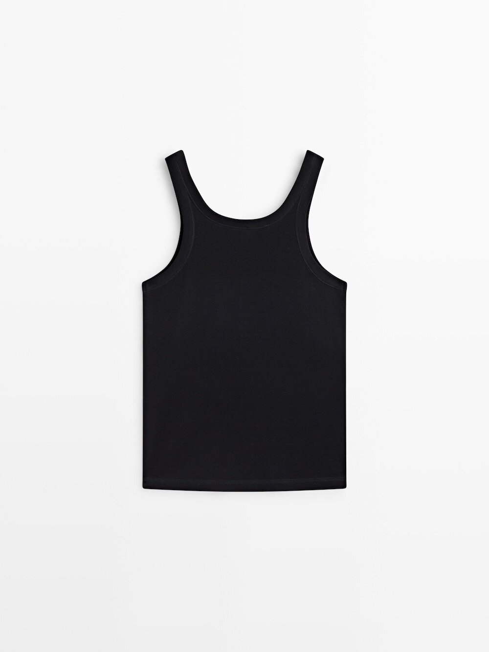 Massimo Dutti Топ из 100% хлопка с бретелями, черный