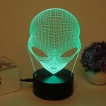 Светильник ночник «3D-Пришелец» на пластиковой подставке, с включателем USB