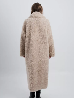 Шуба чебурашка длинная из овечьей шерсти, SilverFox (арт.S1072rm09bz)