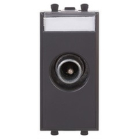 Розетка TV проходная модульная, "Avanti", "Черный матовый", 1 модуль