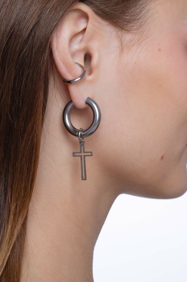 Подвеска Крест из стали с перфорацией