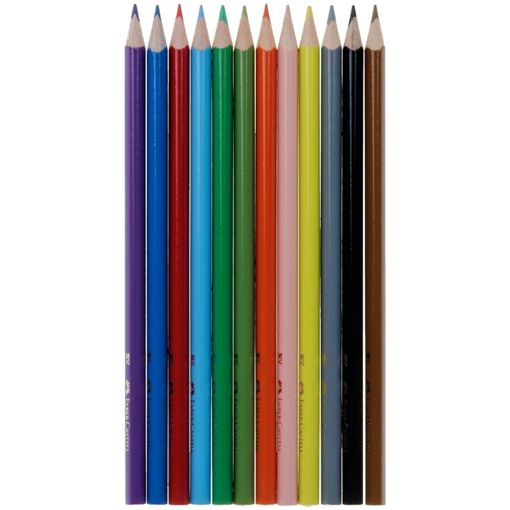 Карандаши цветные Faber-Castell "Ecopen" 12цв., трехгран., заточен., картон, европодвес, с точилкой