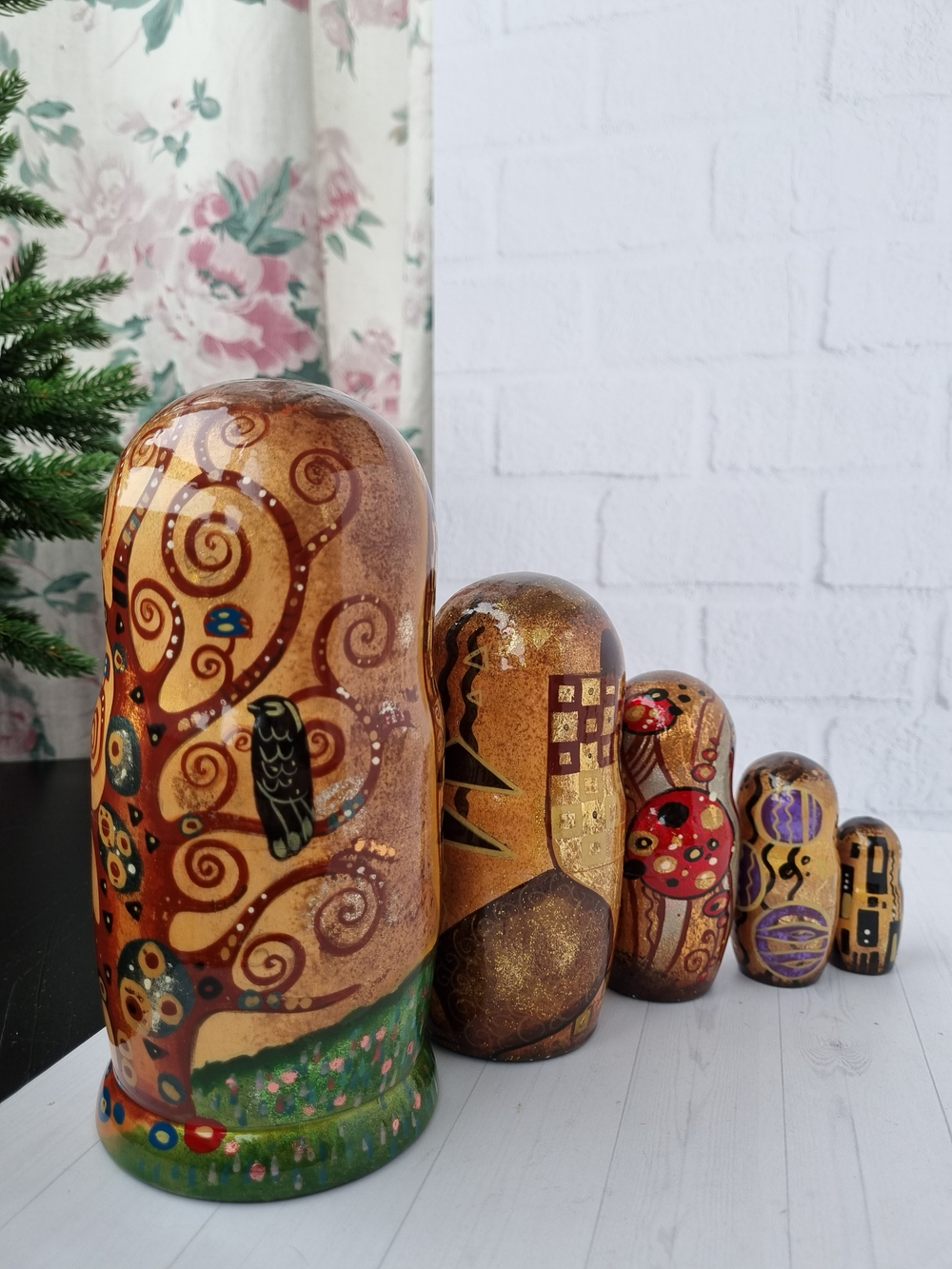 Матрёшка "Поцелуй" Климт 5м 18см