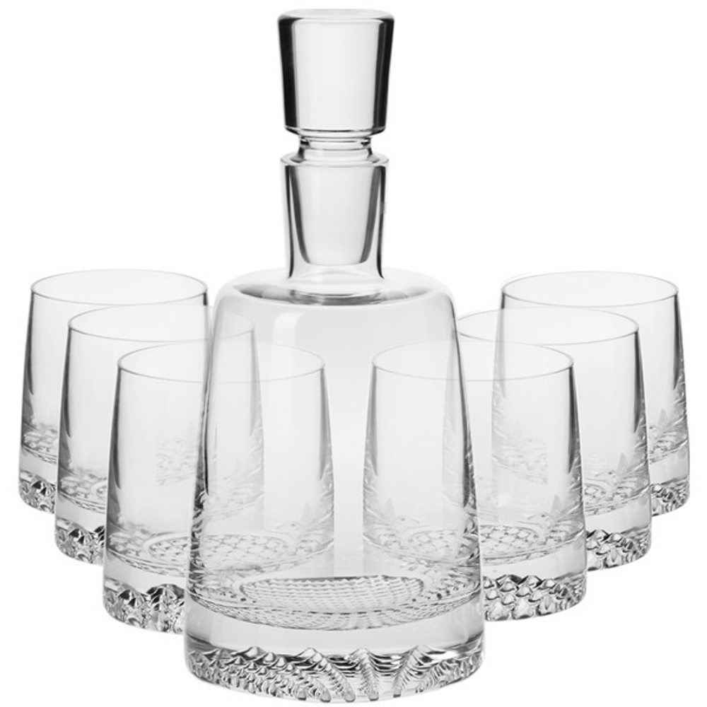Набор графин 0.95л и 6 стаканов для виски 300мл Krosno Фьорд подарочная коробка