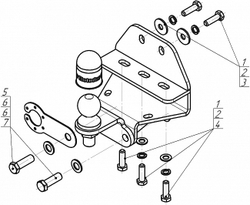 Фаркоп Motodor Toyota Land Cruiser 300 c 2021 г. (оцинк. Шар) арт.92524-FE