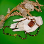 Этнический набор из натуральных камней с камнем - "Султанит"