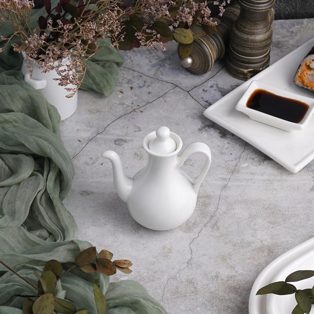 Соусник 100 мл бутылочка для соевого соуса белый фарфор P.L. Proff Cuisine [6]