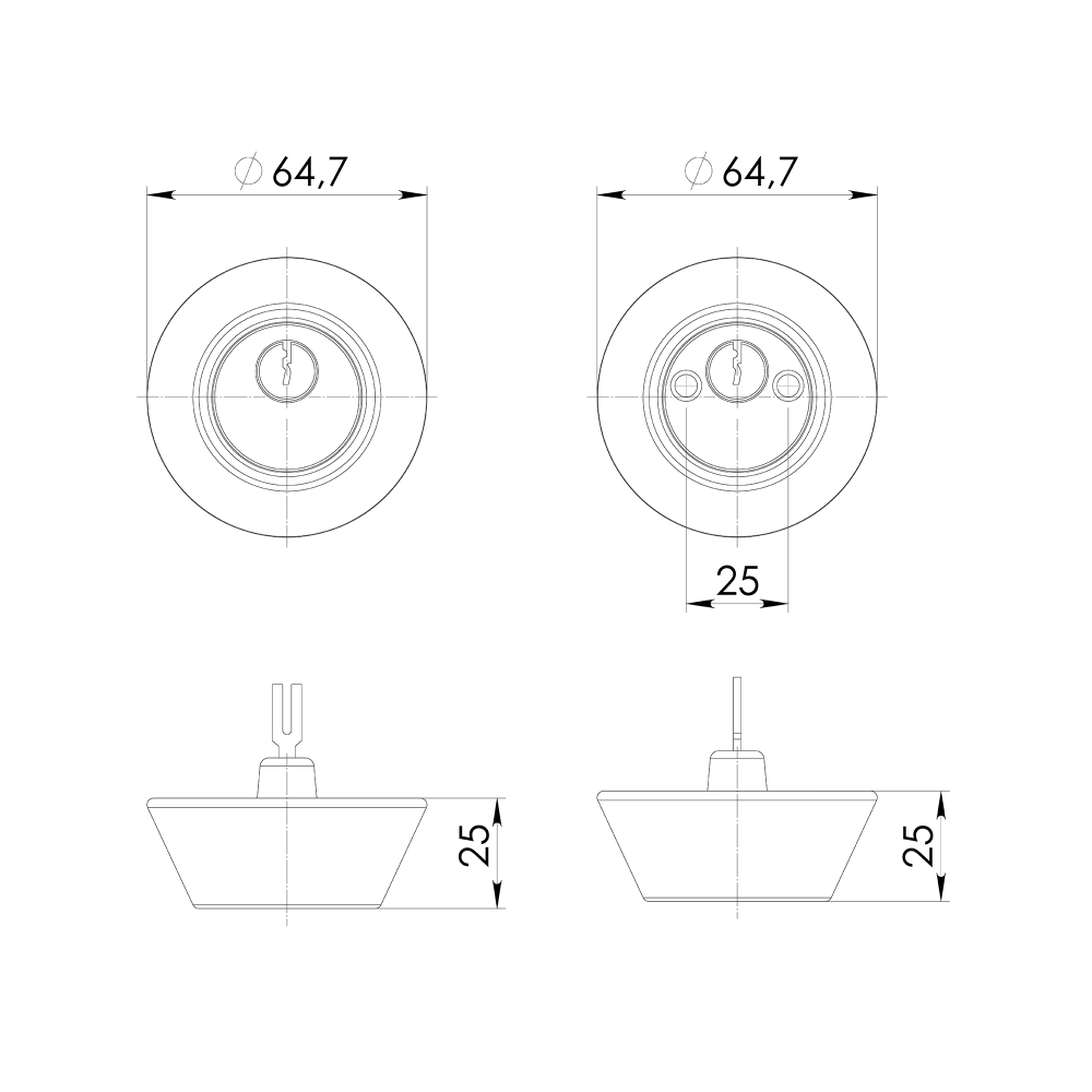 Замок врезной DK.001 ET SN мат.никель