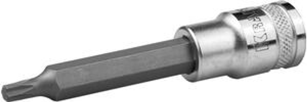 Торцовая бита-головка удлиненная 1/2", S2 сталь, Т27, сатинированная, "INDUSTRIE QUALITAT" KRAFTOOL 27906-27