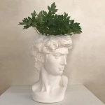 Кашпо-фигура из гипса «Голова Давида» 45см белая