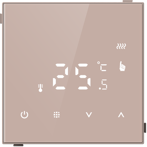 Термостат электронный с датчиком пола, стекло кашемир