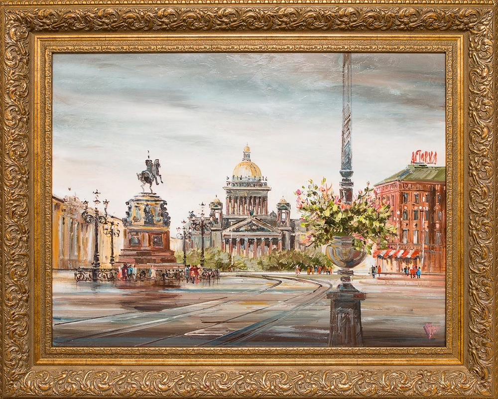 Картина маслом "Исаакиевский собор." Шеренкова
