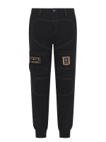 Брюки муж. Aeronautica 743 черный на резинке