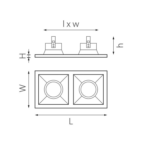 Комплект из светильников и рамки Lightstar Domino Quadro (214527+214506+214506) D5270606
