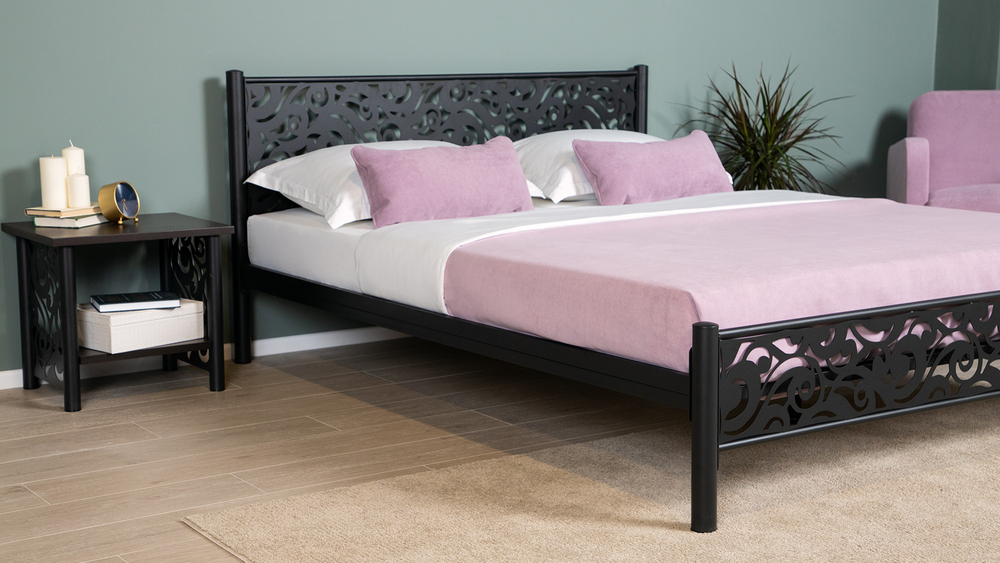 Кровать Форвард Парма 140*200, черный шагрень