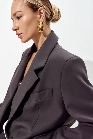 Пиджак свободный костюмный графитового цвета