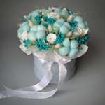 «Бирюза» - композиция из стабилизированных цветов и сухоцветов