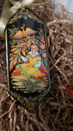 Набор ёлочных игрушек  "Новогодний" №2 с росписью Палех