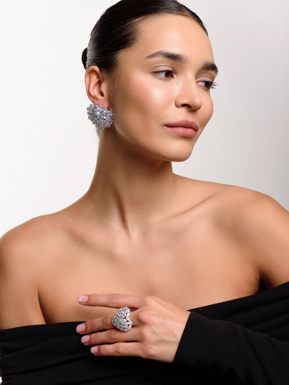 Серьги "Giant Glitter Hearts"