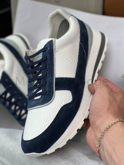 Мужские кроссовки Brunello Cucinelli Panelled бело-синие