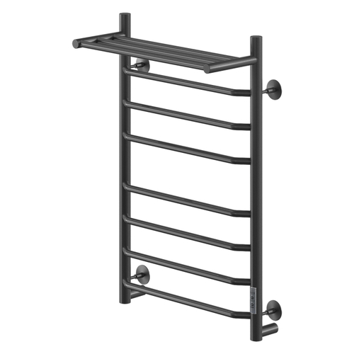 Полотенцесушитель MIXLINE MIRA  80х50 (таймер, 403Вт, 7 перекладин + ПОЛКА) электрический ЧЕРНЫЙ