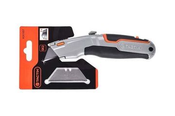 Нож с лезвием трапеция выдвижной алюминиевый с быстрой сменой лезвия Tactix 261007